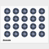 Vrolijk kerstfeest van de blauwe zee Glitter Gold  Ronde Sticker (Vel)