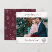 Vrolijk kerstfeest van de bump sneeuwvlokken foto feestdagenkaart (Voorkant / Achterkant)