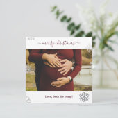 Vrolijk kerstfeest van de bump sneeuwvlokken foto feestdagenkaart (Staand voorkant)