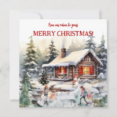 Vrolijk kerstfeest van de Cabin Flat Holiday Kaart (Voorkant)