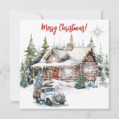 Vrolijk kerstfeest van de Cabin Holiday Kaart (Voorkant)