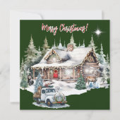 Vrolijk kerstfeest van de Cabin Holiday Kaart (Voorkant)