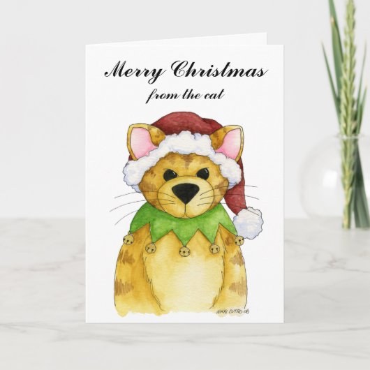 Vrolijk kerstfeest van de Cat Kaart (Voorkant)