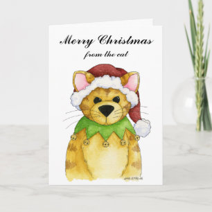 Vrolijk kerstfeest van de Cat Kaart