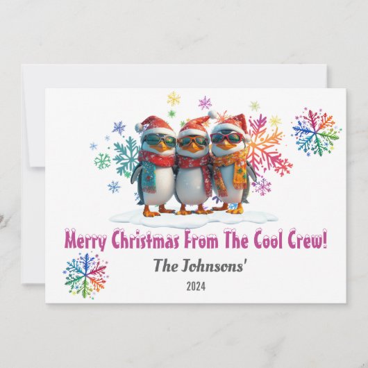 Vrolijk kerstfeest van de Cool Crew Feestdagenkaart (Voorkant)