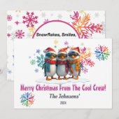 Vrolijk kerstfeest van de Cool Crew Feestdagenkaart (Voorkant / Achterkant)