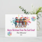 Vrolijk kerstfeest van de Cool Crew Feestdagenkaart (Staand voorkant)