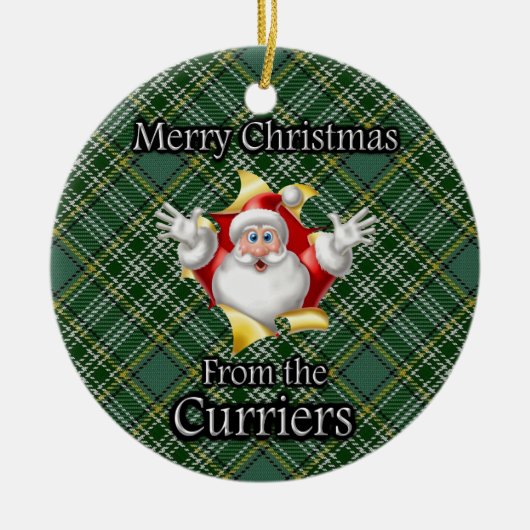 Vrolijk kerstfeest van de Currie-koerier Keramisch Ornament (Voorkant)