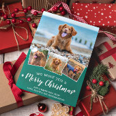 Vrolijk kerstfeest van de Dog Fun Pet Photo Collag Feestdagenkaart