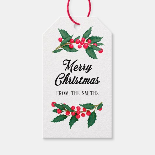 Vrolijk kerstfeest van de familie cadeaulabel (Voorkant)