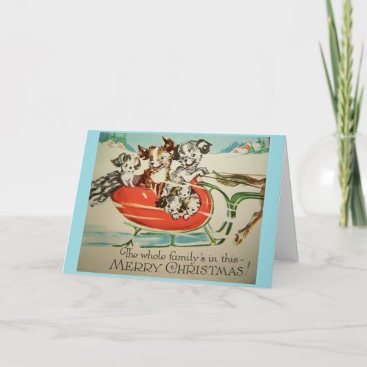  - Vrolijk kerstfeest van de familie, Feestdagen Kaart (Voorkant)