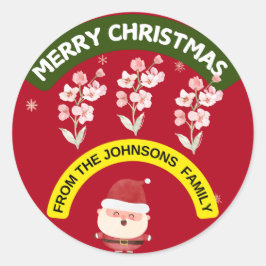 Vrolijk kerstfeest van de familie Johnsons Sticker