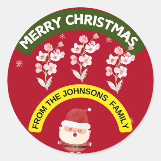 Vrolijk kerstfeest van de familie Johnsons Sticker (Voorkant)