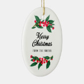 Vrolijk kerstfeest van de familie keramisch ornament (Rechts)