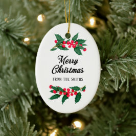 Vrolijk kerstfeest van de familie keramisch ornament