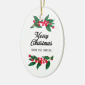 Vrolijk kerstfeest van de familie keramisch ornament (Links)