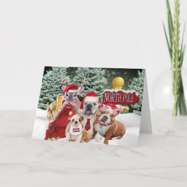 Vrolijk kerstfeest van de familie van de kerstman feestdagen kaart