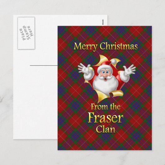 Vrolijk kerstfeest van de Fraser Clan Feestdagenkaart (Voorkant / Achterkant)