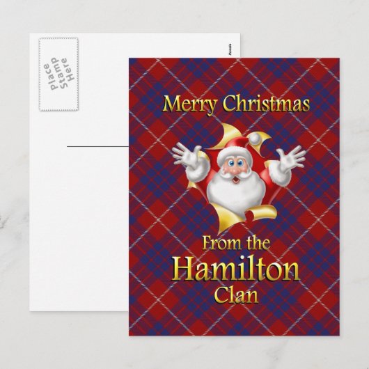 Vrolijk kerstfeest van de Hamilton Clan Feestdagenkaart (Voorkant / Achterkant)