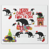 Vrolijk kerstfeest van de hond cadeaupapier (Vlak)