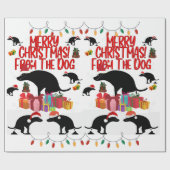 Vrolijk kerstfeest van de hond cadeaupapier (Vlak)