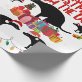 Vrolijk kerstfeest van de hond cadeaupapier (Hoek)