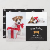Vrolijk kerstfeest van de hond | fotorooster met h feestdagenkaart (Voorkant / Achterkant)