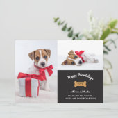 Vrolijk kerstfeest van de hond | fotorooster met h feestdagenkaart (Staand voorkant)