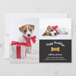Vrolijk kerstfeest van de hond | fotorooster met h feestdagenkaart