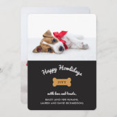 Vrolijk kerstfeest van de hond | Houtskool met fot Feestdagenkaart (Voorkant / Achterkant)