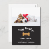 Vrolijk kerstfeest van de hond | Houtskool met fot Feestdagenkaart (Voorkant / Achterkant)