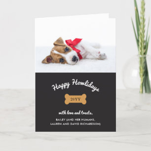 Vrolijk kerstfeest van de hond   Kool met foto Feestdagen Kaart