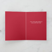 Vrolijk kerstfeest van de hond | Rood met foto Feestdagen Kaart (Binnen)