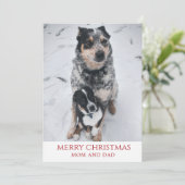 Vrolijk kerstfeest van de honden feestdagenkaart (Staand voorkant)