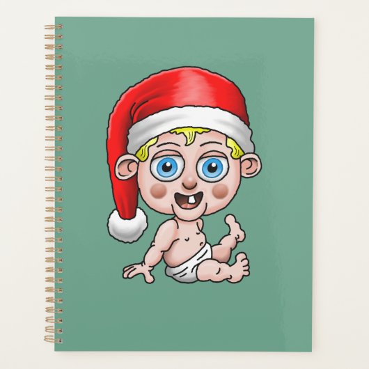 Vrolijk kerstfeest van de jonge kerstman planner (Voorkant)