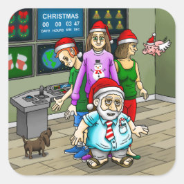 Vrolijk kerstfeest van de Kantoor Sticker van Sant