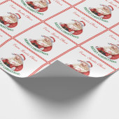 Vrolijk kerstfeest van de  kerstman cadeaupapier (Hoek)