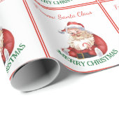 Vrolijk kerstfeest van de  kerstman cadeaupapier (Rol Hoek)