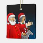Vrolijk kerstfeest van de Kerstman en mevrouw Clau Keramisch Ornament (Links)