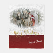 Vrolijk kerstfeest van de kerstman - foto van DY Fleece Deken (Voorkant)