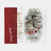 Vrolijk kerstfeest van de kerstman - foto van DY Fleece Deken (Voorkant (Horizontaal))