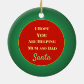 "Vrolijk kerstfeest van de Kerstman" Ornament Brib (Achterkant)