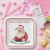 Vrolijk kerstfeest van de  kerstman papieren bordje (Feest)