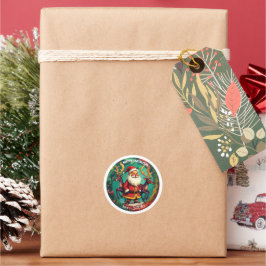 Vrolijk kerstfeest van de kerstman ronde sticker