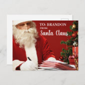 Vrolijk kerstfeest van de kerstman, voeg de rode n feestdagenkaart (Voorkant / Achterkant)