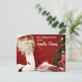 Vrolijk kerstfeest van de kerstman, voeg de rode n feestdagenkaart (Staand voorkant)