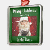 Vrolijk kerstfeest van de kerstman, voeg groene na metalen ornament (Links)