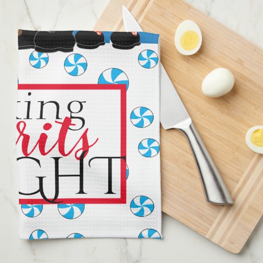 Vrolijk kerstfeest van de Kleur van de Claus Theedoek (Quarter Fold)