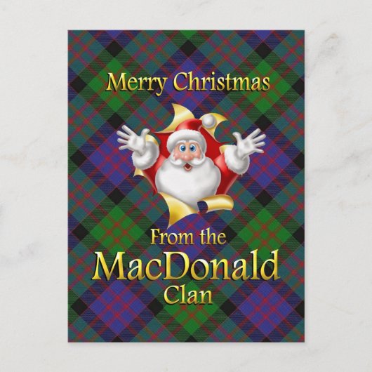 Vrolijk kerstfeest van de MacDonald Clan Feestdagenkaart (Voorkant)