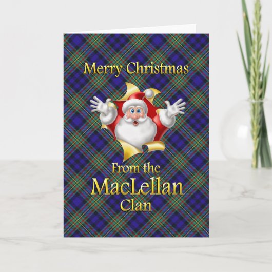 Vrolijk kerstfeest van de MacLellan-clan Feestdagen Kaart (Voorkant)